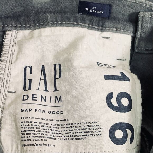 Gap True Skinny Pants Womens Size 27 Gray Velvet Velour Casual Pocketed Stretchy - Picture 5 of 10